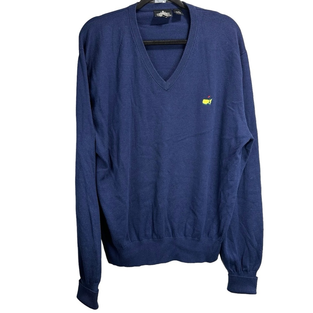 Masters Clubhouse Collection Silk Cashmere Blend V Neck Golf Sweater - Picture 2 of 4